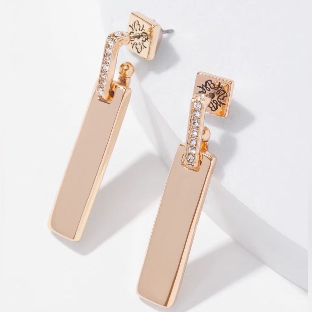 WHBM GOLD PAVÉ LINK DROP EARRINGS